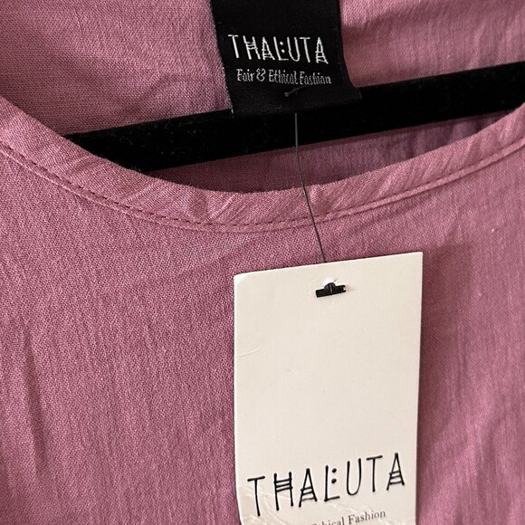 NWT Thaluta Wayan Maxi Dress One Size Lagenlook Boho Pink Mauve 100% Cotton - Picture 4 of 6
